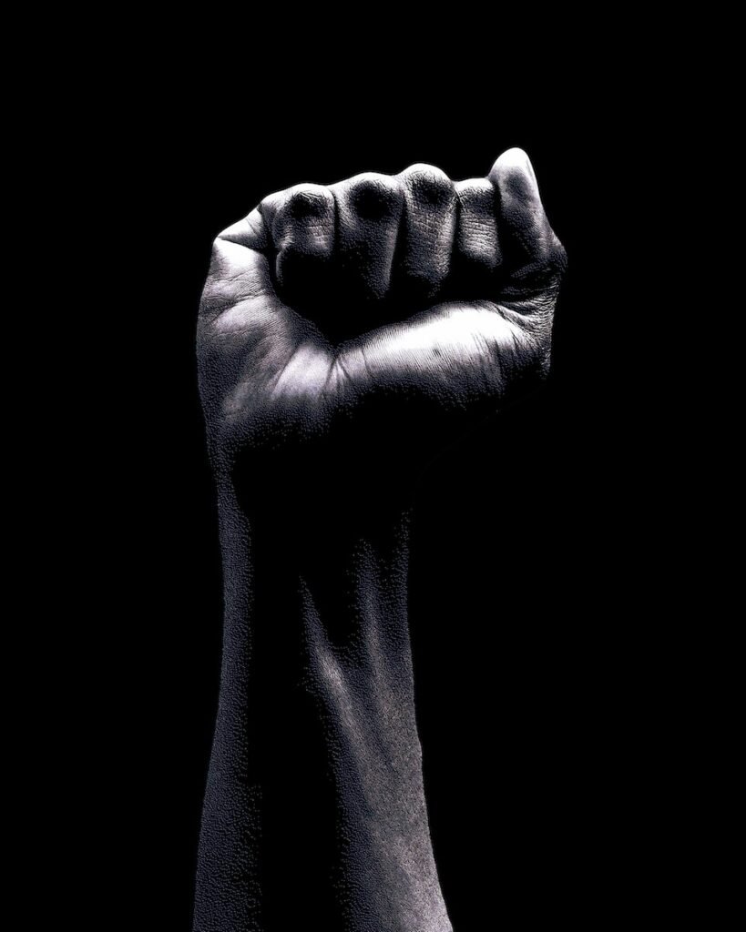 Raised fist representing strength