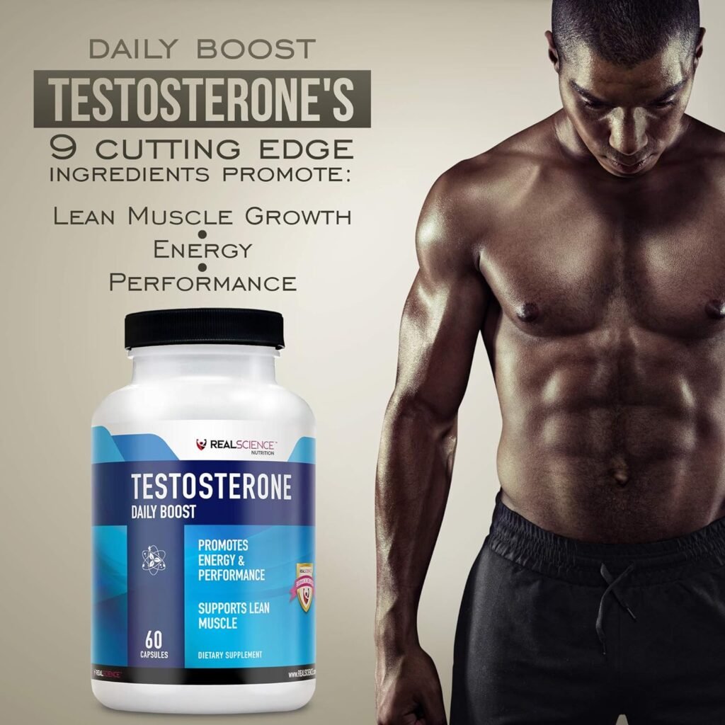 DAILY BOOST Free Testosterone Booster for Men - Strongest Supplement for Muscle Growth, Bodybuilding  Energy With 9 Powerful Ingredients - 60 Capsules