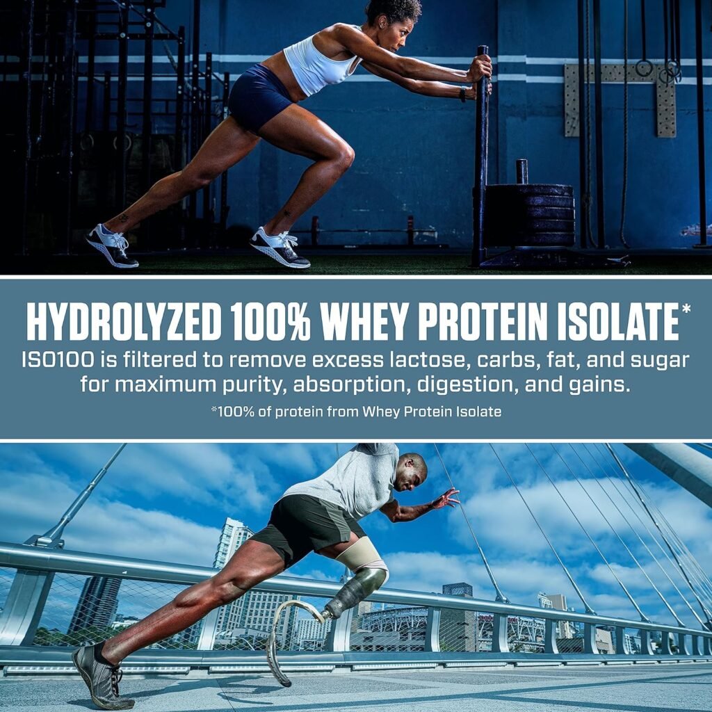 Dymatize ISO 100 Protein Powder with 25g of Hydrolyzed 100% Whey Isolate, Vanilla 5 Pound, Package may vary