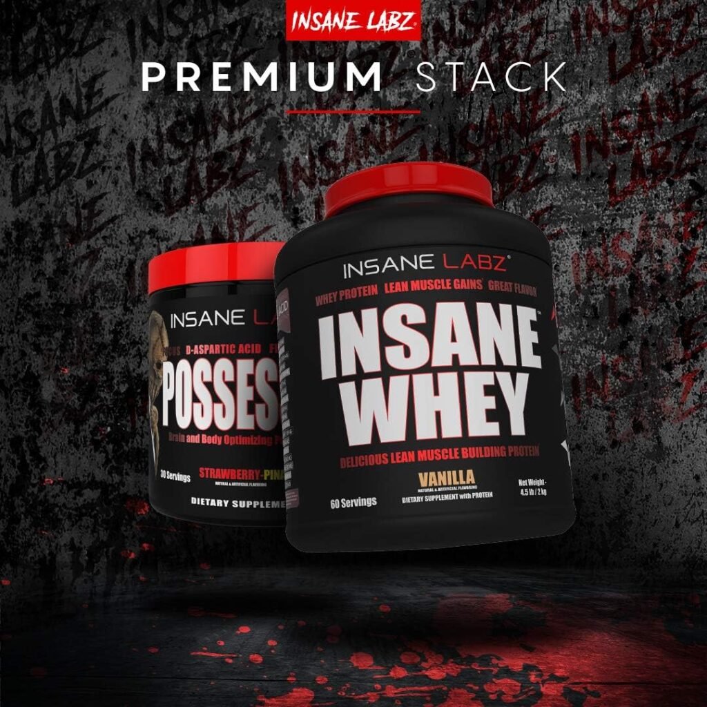 Insane Labz Insane Whey,100% Muscle Building Whey Protein, Post Workout, BCAA Amino Profile, Mass Gainer, Meal Replacement, 5lbs, 60 Srvgs, (Strawberries  Cream)