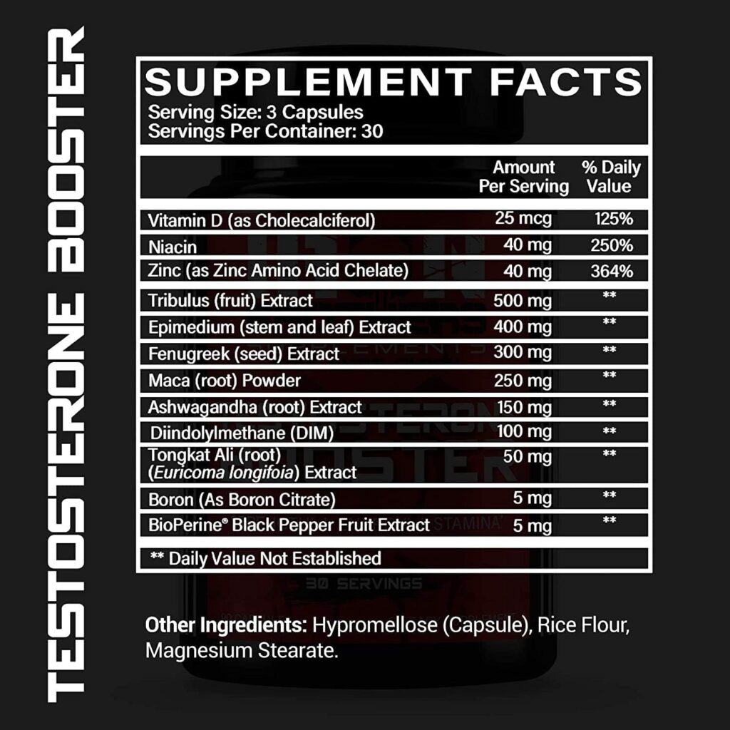 Testosterone Booster for Men - Estrogen Blocker - Supplement Natural Energy, Strength  Stamina - Lean Muscle Growth - Increase Male Performance