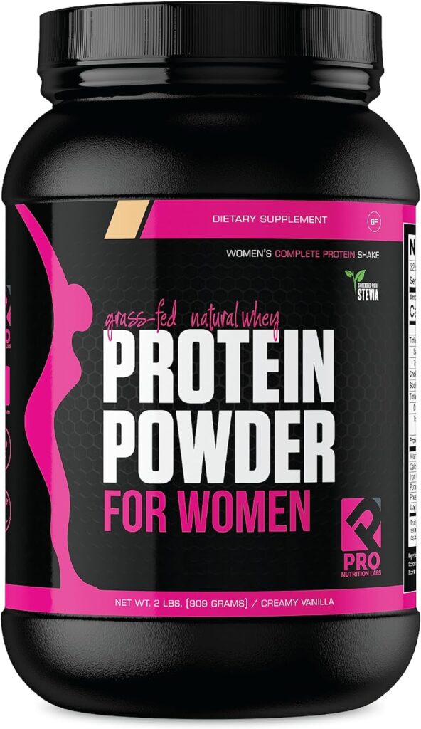 Whey Protein Powder for Women - Supports Lean Muscle - Low Carb - Gluten Free - Grass Fed  rBGH Hormone Free (Creamy Vanilla, 2 lb)