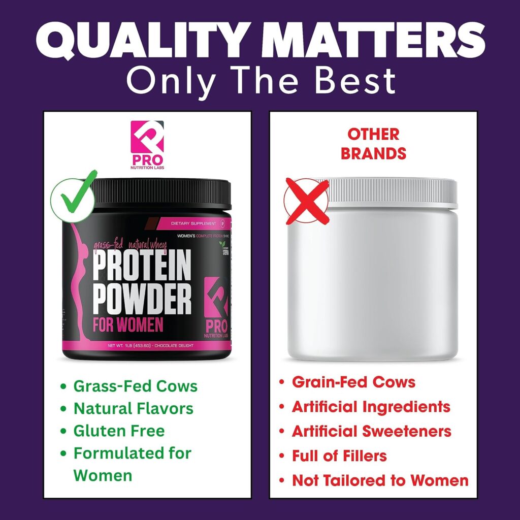 Whey Protein Powder for Women - Supports Lean Muscle - Low Carb - Gluten Free - Grass Fed  rBGH Hormone Free (Creamy Vanilla, 2 lb)